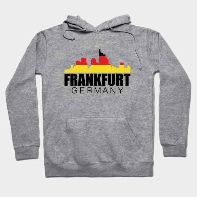 Skyline Frankfurt Germany Flag Hoodie by mstory